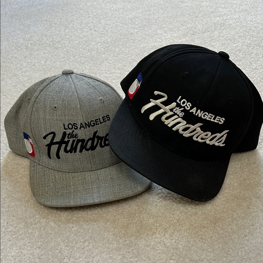 The Hundreds Los Angeles Caps in Black and Gray (2-pack bundle)